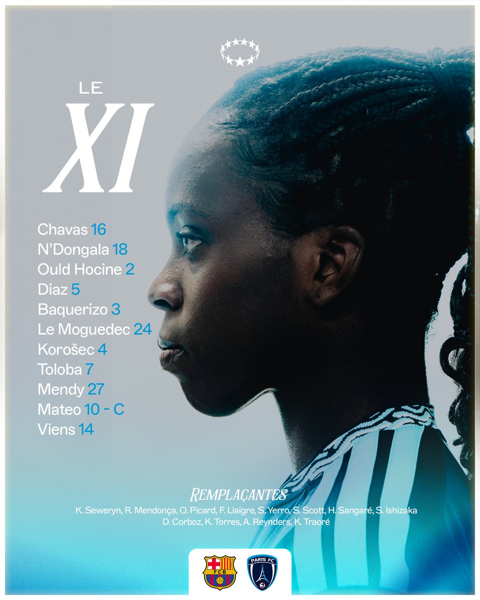 PFC_feminines's tweet photo. Le 𝐗𝐈 de départ pour ce premier choc européen face à Barcelone. ⚔️ https://t.co/Bvrnla1QRQ