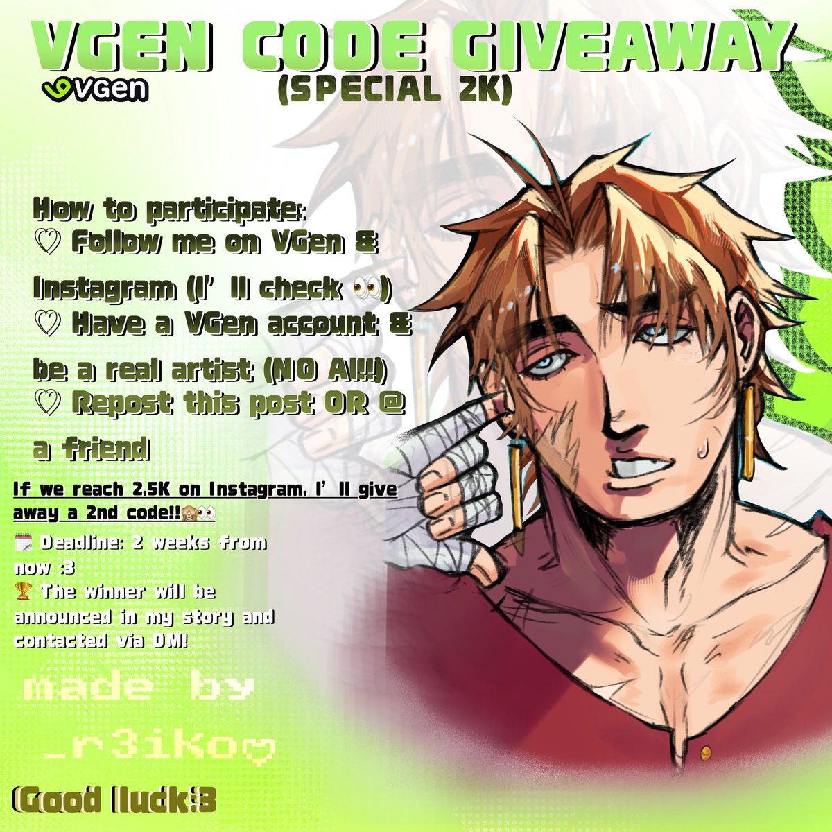 __r3iko's tweet photo. VGEN CODE GIVEAWAY!! 👀💕 (celebrating 2k!) #VgenCode 
(Every links are in the bio) 
⬇️⬇️ How to participate : ⬇️⬇️ https://t.co/mYsJ651agi