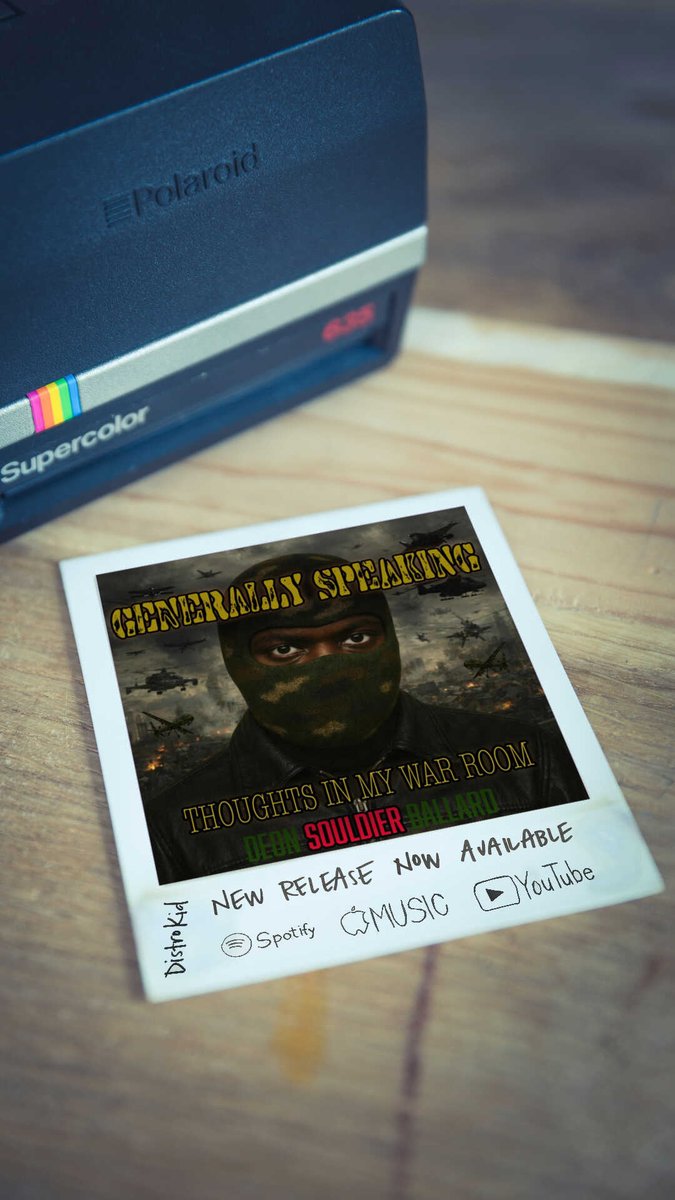 Nlisticmedia's tweet photo. Check out Generally Speaking: Thoughts In My War Room by Deon Souldier Ballard now on all digital platforms!!
https://t.co/r9WGBgoKSD
#deonsouldierballard #GenerallySpeaking #nlisticrecords #nlisticmedia #poetry #spokenword #distrokid #Spotify #applemusic #iTunes #iHeartRadio https://t.co/47dF6EdjF9