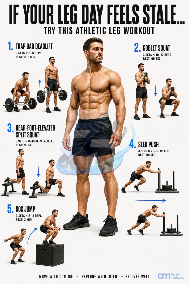 Fit_Decoded's tweet photo. Train power, not fatigue. Do box jumps after warming up and before heavy lifts, while your legs are fresh. Stop the set when jump height drops or landings get sloppy. #BoxJumps #PowerTraining #FitDecoded https://t.co/AtX8Z4wgEw