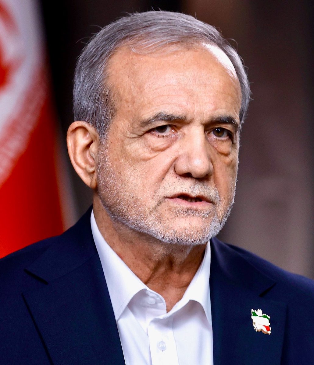 BRICSinfo's tweet photo. JUST IN: 🇮🇷🇺🇸 Iranian President Pezeshkian says Iran won't surrender despite President Trump's threats. https://t.co/LcTm0RgKEO