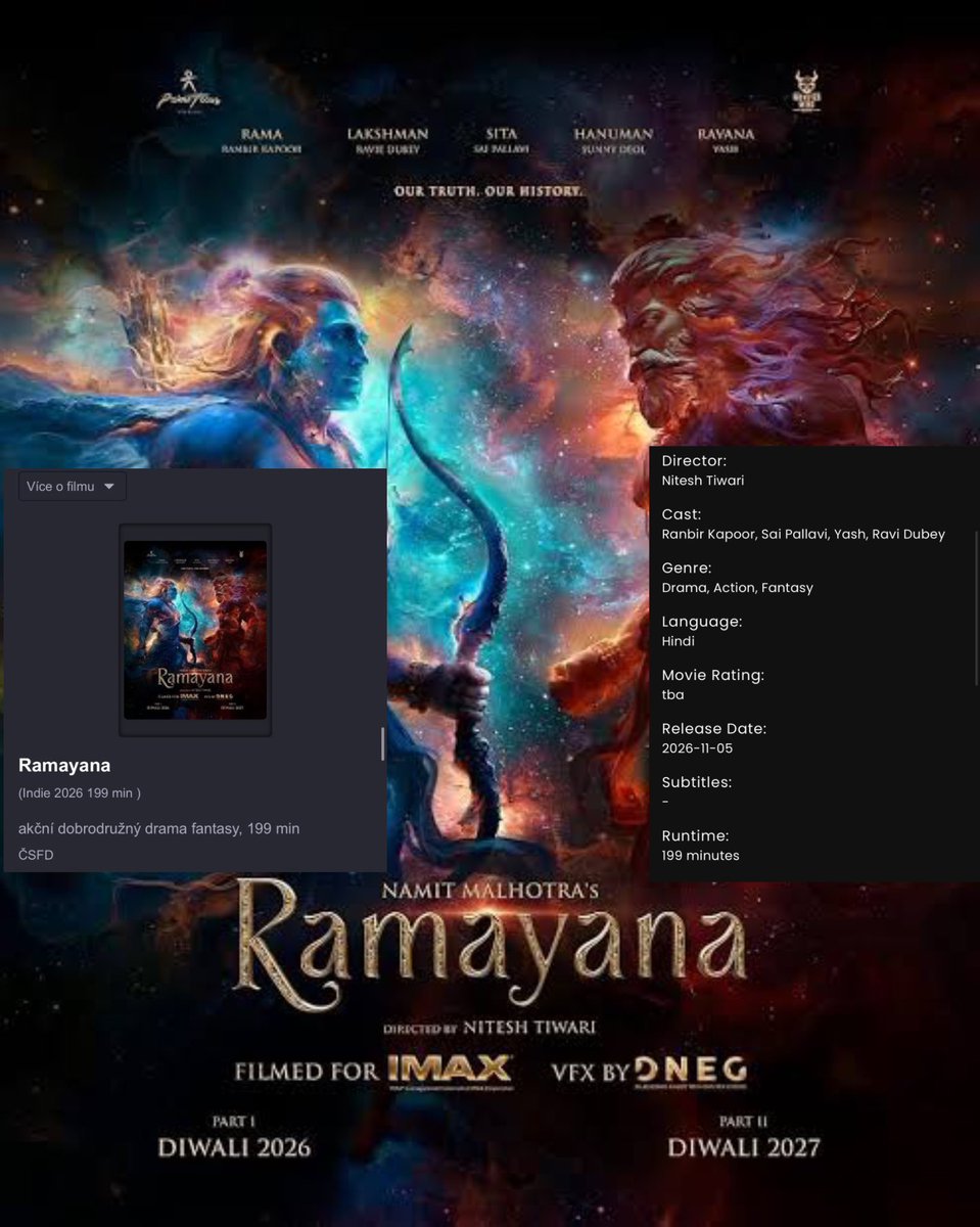 visiona_Ry's tweet photo. It is 199 mint #Runtime 
#Ramayana 

#ranbir #yash #sai #Masita #Ram 
#namit #nitish #hans https://t.co/PGCh9TwkLC