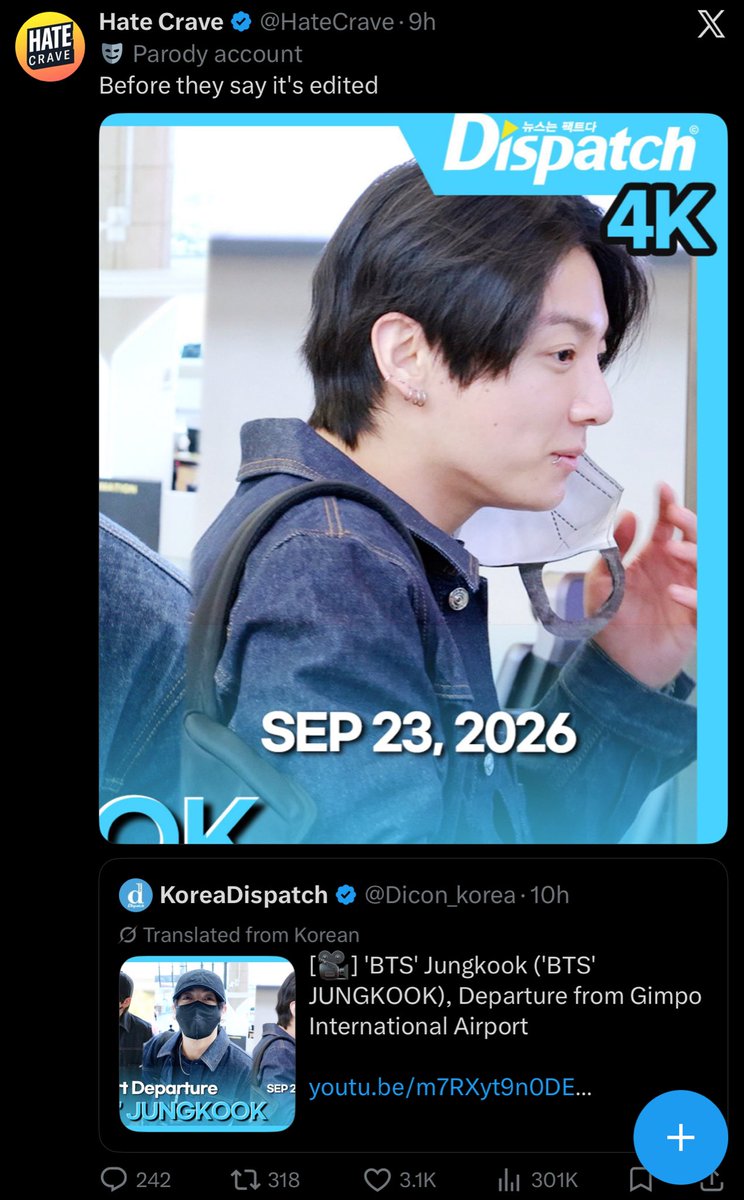 jeonstarks's tweet photo. jimin’s fans were so desperate interacting with this account trying to set jk up just for this account to turn around and drag jimin and get 10x more likes 😭😭😭 https://t.co/RtG5xwhWlo
