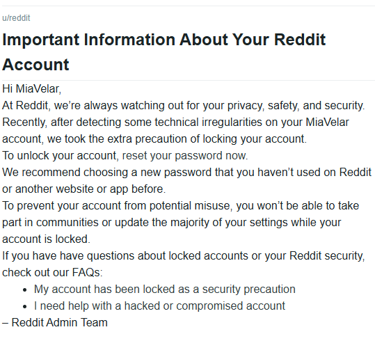 RealMiaVelar's tweet photo. Heya guys.

I got locked out of my Reddit acount due to "technical irregularities". Opened a support ticket, so i hope something good will come out of it.

Keep your fingers crossed. https://t.co/bXFtcowb92