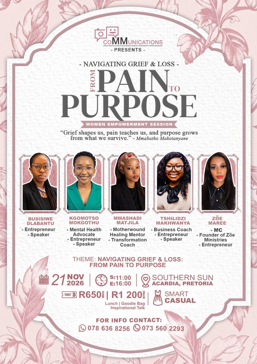 mmabatho_2's tweet photo. Our next women’s empowerment session is coming soon.

For over a decade, we’ve hosted impactful &amp; transformational quarterly sessions for women from all walks of life. 

This is our final session for 2026.

Join us - your healing deserves this space.  
#WomenEmpowerment
#Women https://t.co/SvKBrcgYR6