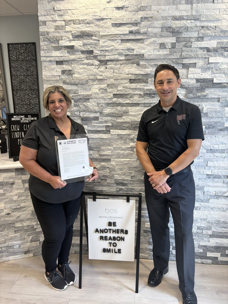 Scheifflee_AHS's tweet photo. π€ AHS recognizes and thanks our Partners in Education! Today, we celebrate Dr. Brooks Orthodontics for investing in our students and the future of #OneAlpharetta. Thank you for your partnership, support of Raider Nation, and commitment to our community!
#TogetherWeThrive https://t.co/rwnIFXwLaN