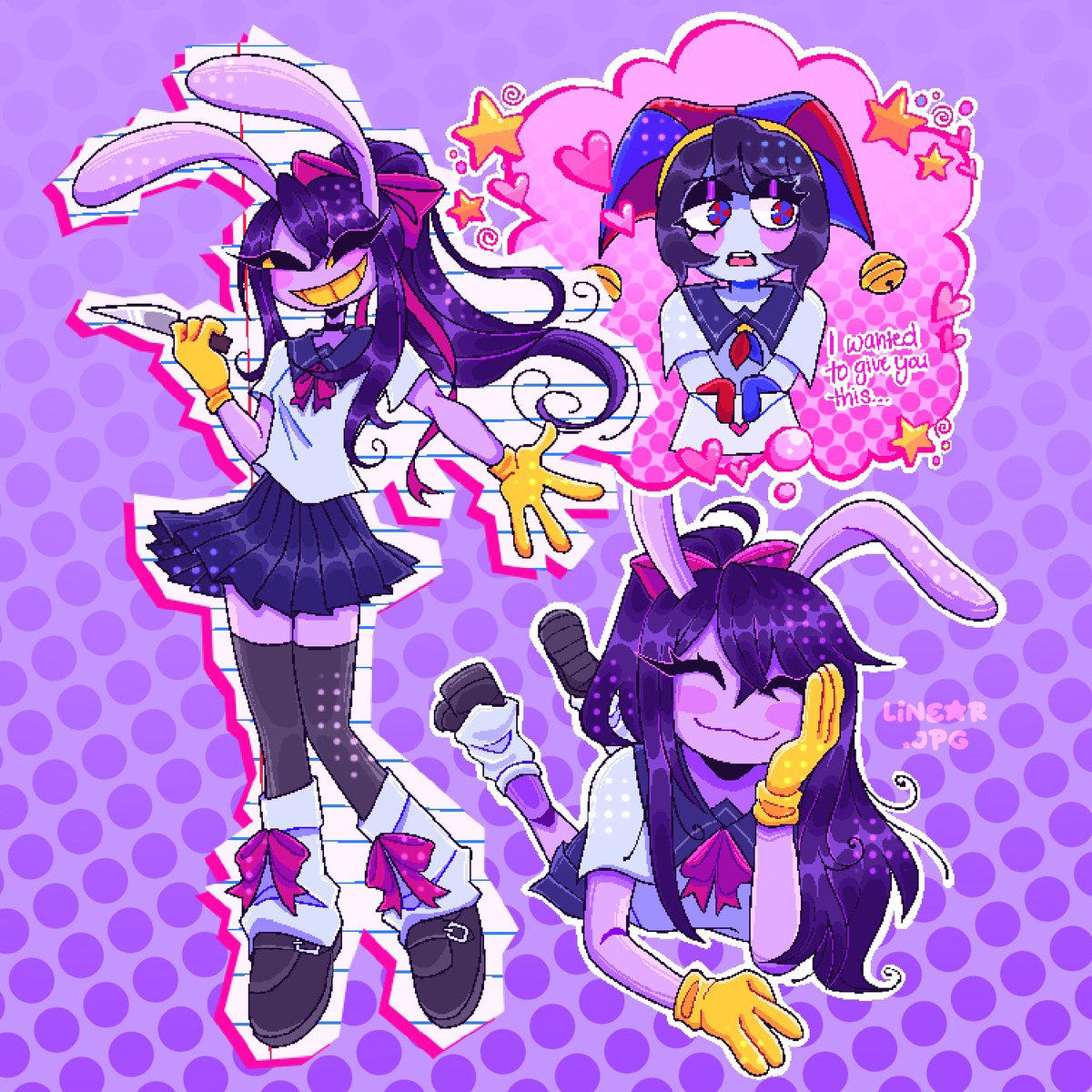 linear_jpg's tweet photo. that purple FREAK #funnybunny #pomni #jax #tadc #TheAmazingDigitalCircus https://t.co/Jkou1iwj7K