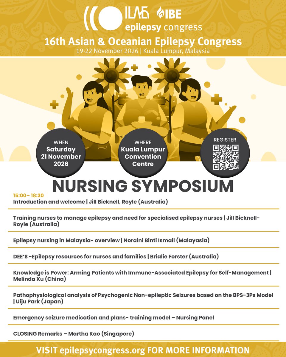 IlaeWeb's tweet photo. The #AOEC2026 Nursing Symposium offers a dedicated programme for Malaysian nurses, with a one-day ticket valid for Saturday, 21 November.

View the programme and register at https://t.co/AzlnVxrK6v https://t.co/0u7bW17Mr5