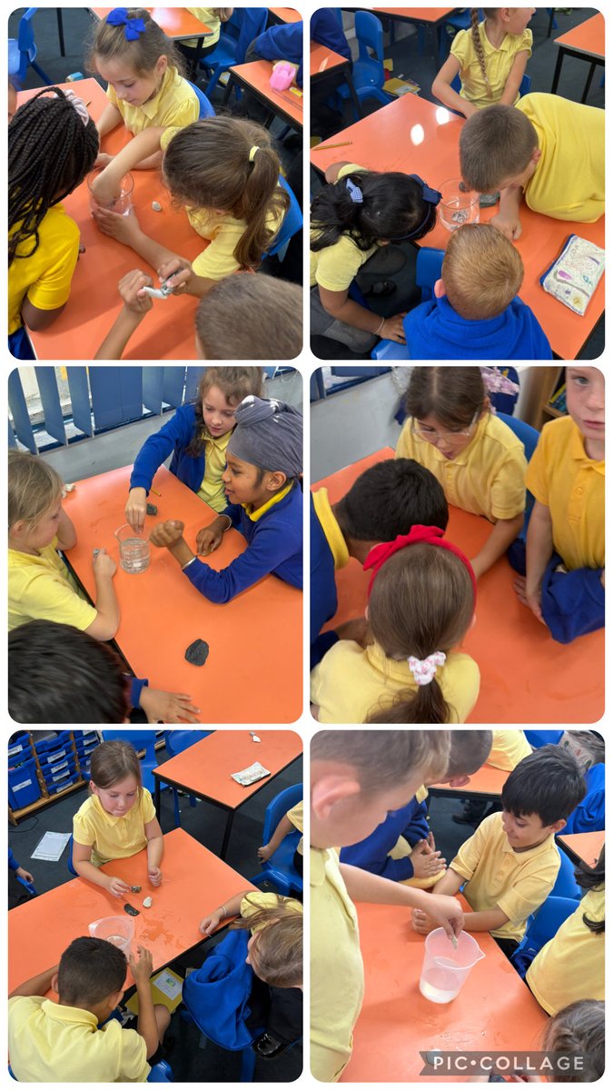 ButtonLane_'s tweet photo. This week in Science 3S have been discovering the properties of rocks🪨💧. We found that sedimentary rocks such as chalk released bubbles showing they are permeable! https://t.co/fEWajFw03M