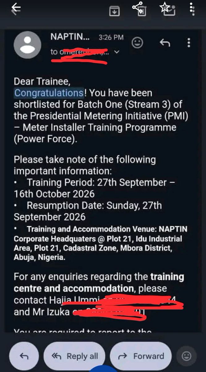 The_Ojn's tweet photo. Confirmed 🔥😊
PMI/NAPTIN Stream 3 Admission dropping....
Congratulations 👏 🎉 https://t.co/HDyMjTBdBw