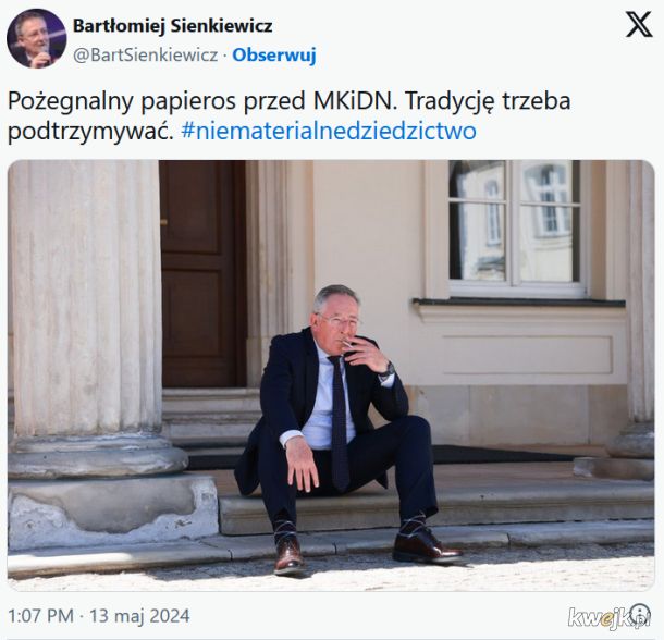 HilaryBerman123's tweet photo. @antyPiS4ever Wasz idol B. Sienkiewicz stosuje publicznie tą samą legalną substancję tj. nikotynę: https://t.co/fzL2H5wsTv