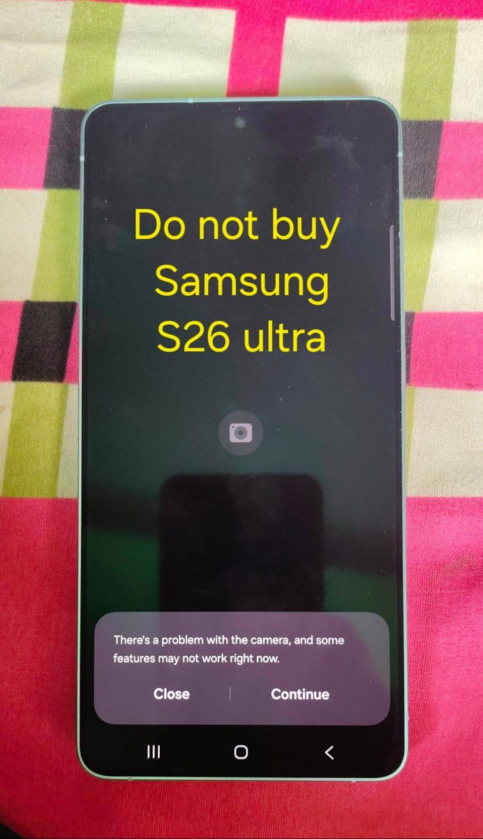 lovelyvgij's tweet photo. My new Samsung S26 Ultra developed a camera issue just 17 days after purchase. Despite multiple emails,  no proper response or solution. Job Sheet 4442265767. Very disappointed with Samsung. Please think twice before buying Samsung.
@SamsungIndia @jaagograhakjago 
@nch1915 https://t.co/YZhyXgdUYO
