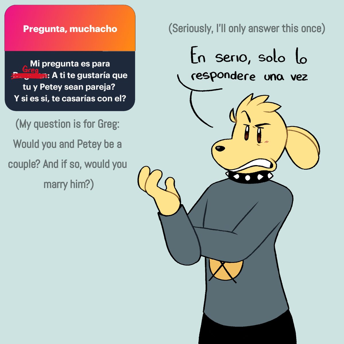 Galepvp's tweet photo. Hemos vuelto con esta mamada 🗣️
Es un mentiroso, está que tiene ganas de ver a Petey en vestido de novia 😾
#Elintermedio #Dogman #Dogmanau https://t.co/SqJICKGO6M