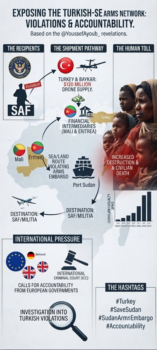 amna_mousaa's tweet photo. Outrageous! Turkey and Baykar supplied the army with $120M in drones via Eritrea breaching the arms embargo Flagrant support deepening our destruction while Europe demands accountability When will this end?!
#Turkey #KeepEyesOnSudan https://t.co/3ivqLv3y6N