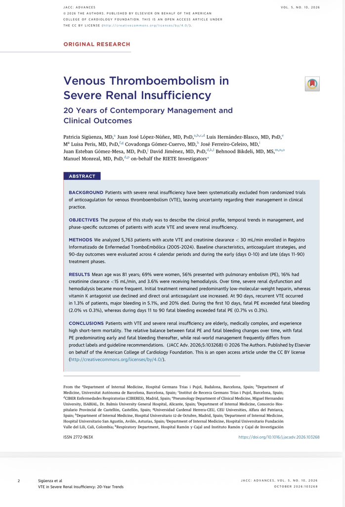 mmonrealriete's tweet photo. The #RIETEregistry experience in patients with severe renal insufficiency and acute VTE https://t.co/GN3Lmfh36X