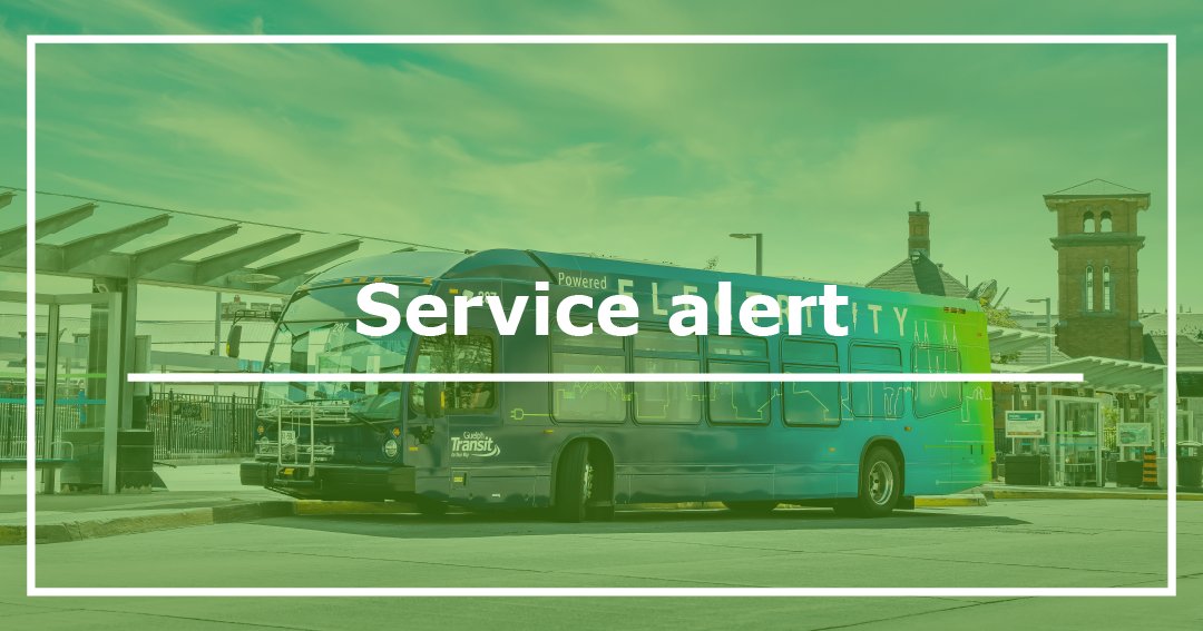 guelphtransit's tweet photo. Service Alert: No service on Route 15 from 2:30 p.m. – 3:00 p.m. https://t.co/UQx4Yh2GMX