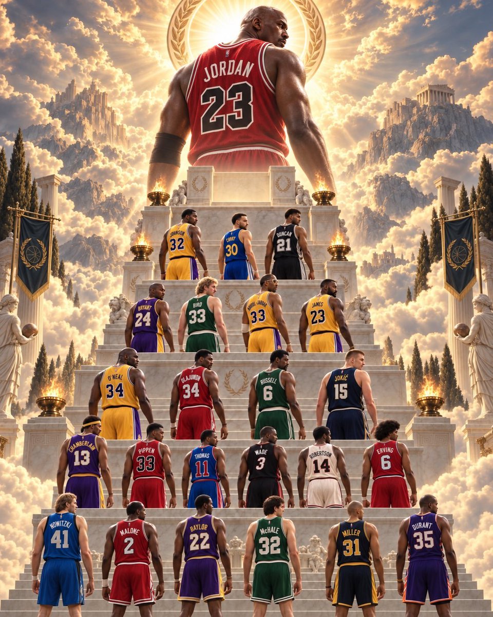 KlaythompsonMex's tweet photo. El monte Olimpo de los mejores jugadores de la Historia de la #nba
Sin dudas quedó muy bien.
#MichaelJordan #stephencurry https://t.co/kGFI7OFndF