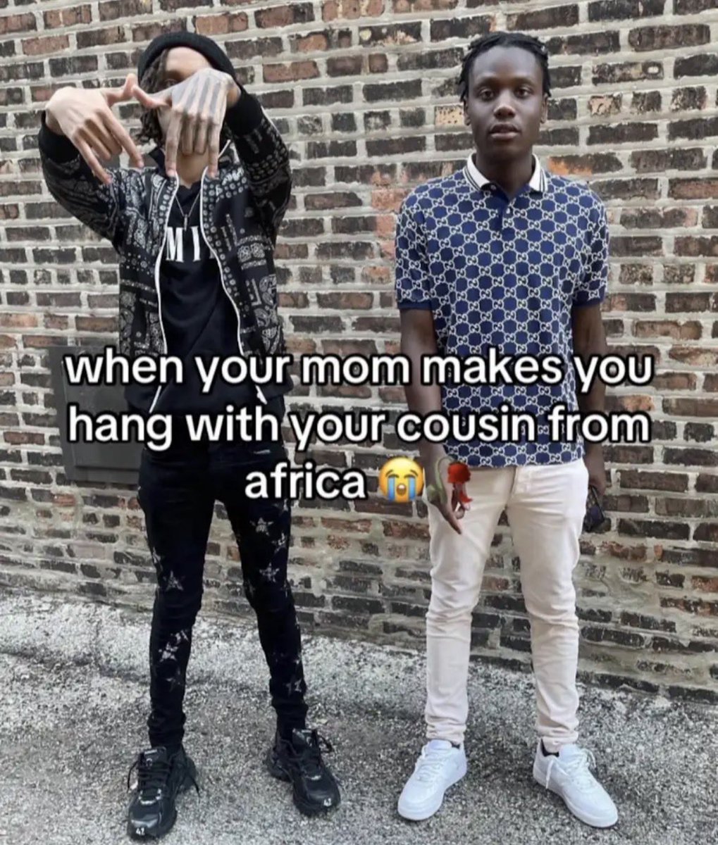 IAmLilRico's tweet photo. When yo momma make you hang wit your African Cousin…😂☠️ https://t.co/IGgI0eNAAw