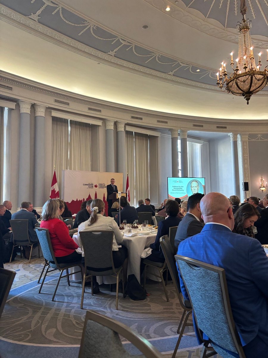 GPAinsights's tweet photo. Our team in Ottawa was glad to host a table at the @cdnclubottawa Luncheon with National Defence Minister @DavidMcGuinty  yesterday afternoon. The Minister highlighted in his remarks that the defence industrial strategy and economic development are closely connected, and we're proud to work with great clients that are leading work in these areas.