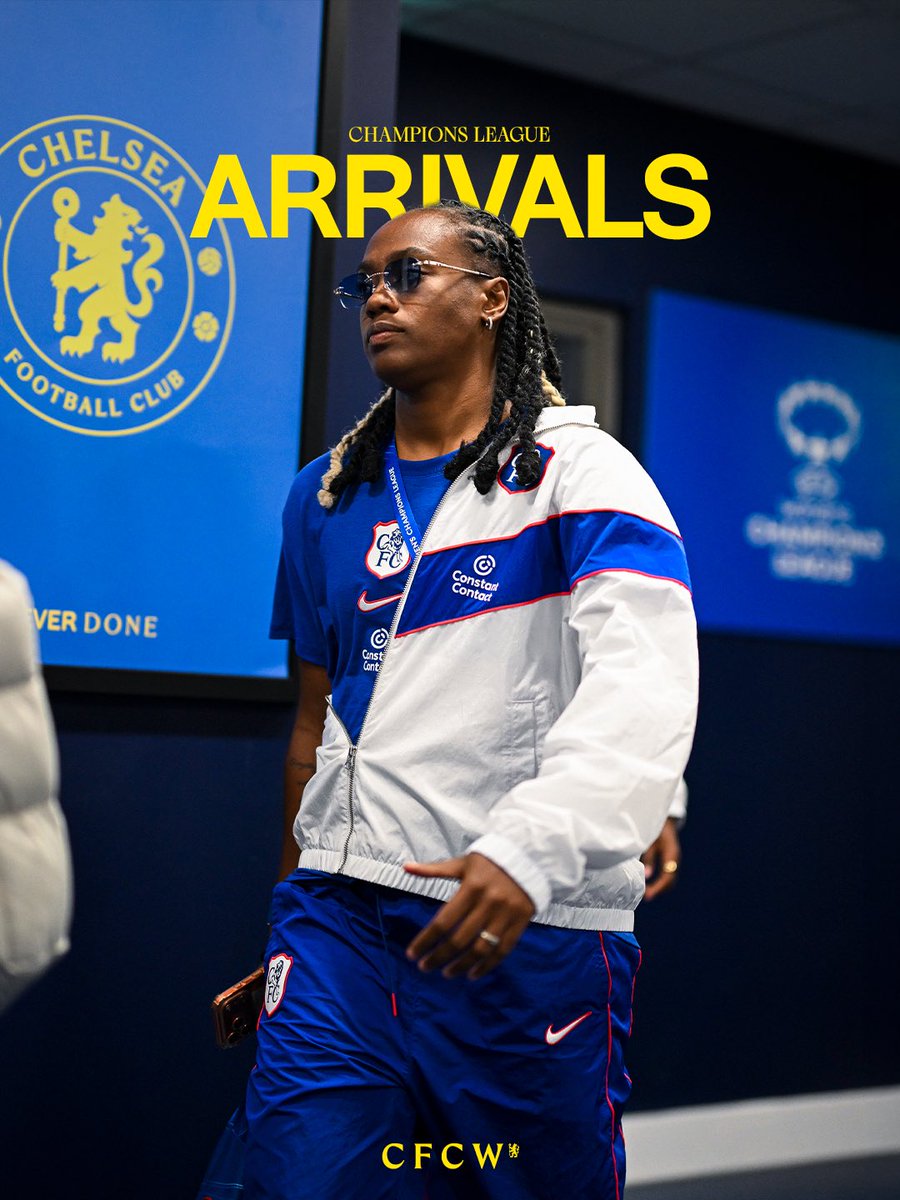 ChelseaFCW's tweet photo. Arriving in style. 😎

#UWCL https://t.co/R032euSg7z