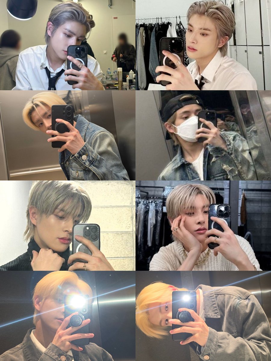 jakeforita's tweet photo. blond jake + mirror selca is a perfect combo https://t.co/zhKnedoQia