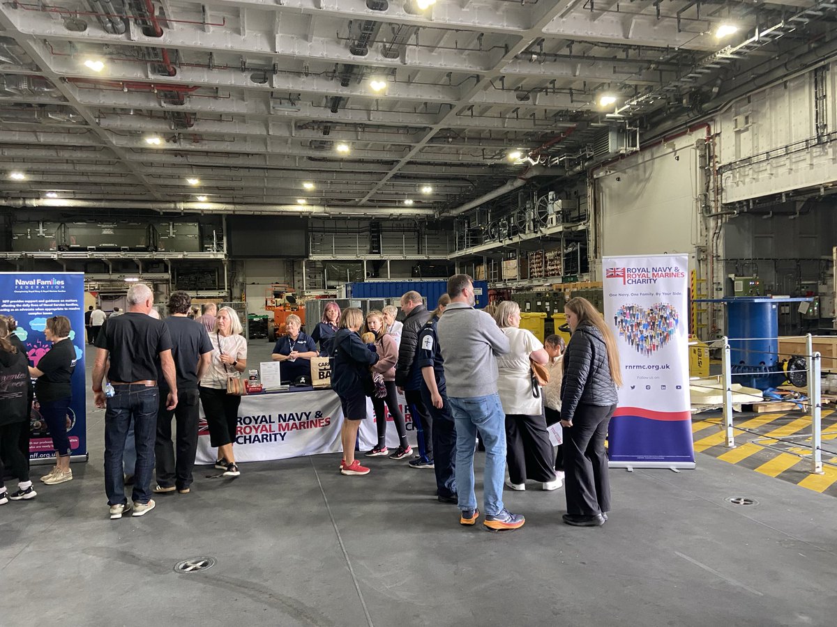 HMSPWLS's tweet photo. HMS Prince of Wales has been buzzing with energy and excitement this week. A huge thank you to the 1700 visitors at Friday’s Recruit and Attract event and all the families who joined us on Saturday. 

Your support and enthusiasm inspire us as we prepare for future operations. https://t.co/cUDKkt54oy