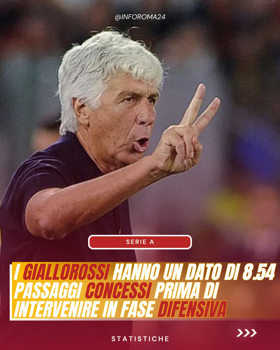 inforoma24's tweet photo. 🟡🔴 La #ASRoma ha il miglior pressing d'Europa.

🔎 La squadra di Gianpiero #Gasperini ha il miglior dato per PPDA (passed allowed per difensive action), con un valore di 8.54, davanti a Frosinone (8.55) e Barcellona (8.72).

📷 Salvatore Fornelli

📲 @sofascore https://t.co/sD2BNdTsr1