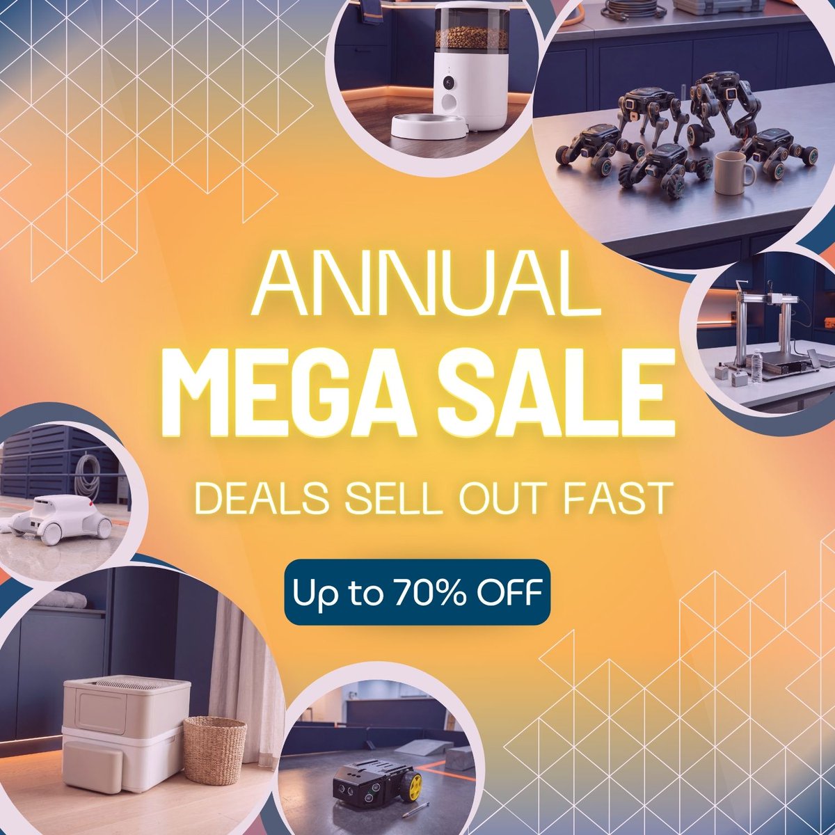 RobotShop's tweet photo. The Annual Mega Sale is live: up to 70% off robot parts, STEM kits, robots, tools and consumer robotics, until October 7. Once a year, and the best deals go first.
https://t.co/NbXJr88X0z https://t.co/6V7Tt8NhTO