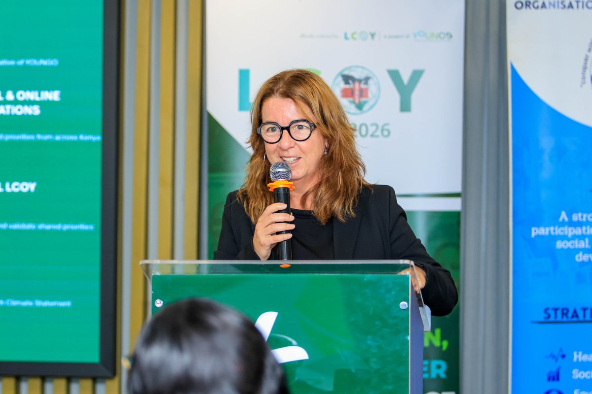 UNFPAKen's tweet photo. “Climate action and peacebuilding find their sustainability in the imagination, energy, and dynamism of youth.”

At #LCOYKenya2026, @UNFPAKen OiC, Pilar Molina, pledged support for platforms where youth turn that potential into climate solutions through technology and innovation. https://t.co/K7V56sPDlO
