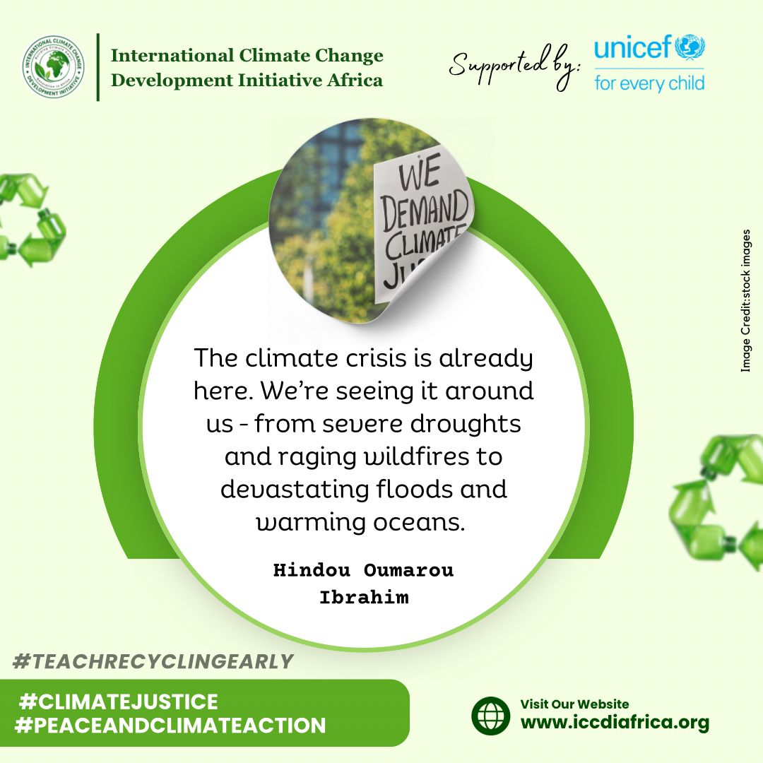 ClimateWed's tweet photo. The climate crisis is already here. We’re seeing it around us – from severe droughts and raging wildfires to devastating floods and warming oceans. — Hindou Oumarou Ibrahim #ClimateJustice #PeaceAndClimateAction https://t.co/USrJQpYvNO