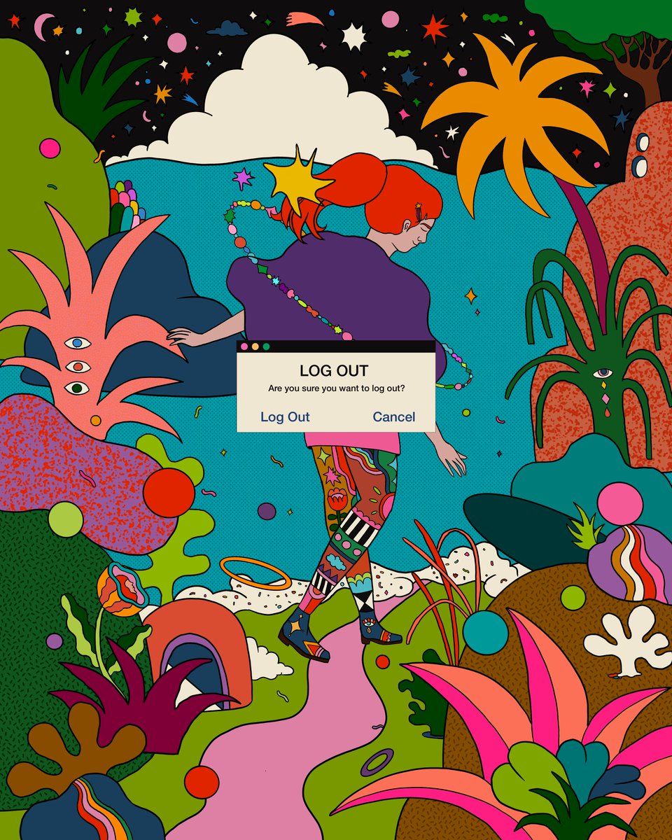 kentocards's tweet photo. Diela Maharanie’s work is immediately recognizable: bright colors, saturated patterns, and dreamlike characters that carry a quiet sense of mystery.

She is part of Kento Season 01: Web Nostalgia.

@dielamaharanie

🧵 https://t.co/nHd4B094U1