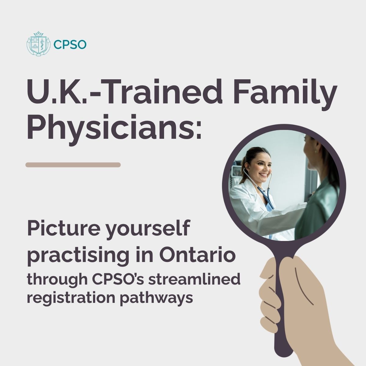cpso_ca's tweet photo. Family physicians trained in the United Kingdom can obtain licensure in Ontario without extra exams when they hold certification without examination from the College of Family Physicians of Canada (CFPC): https://t.co/M2m4O1sbKZ

Start by confirming your eligibility with CFPC, then apply to CPSO.

📩 Questions? Email inquiries@cpso.on.ca or send a message via the Portal.