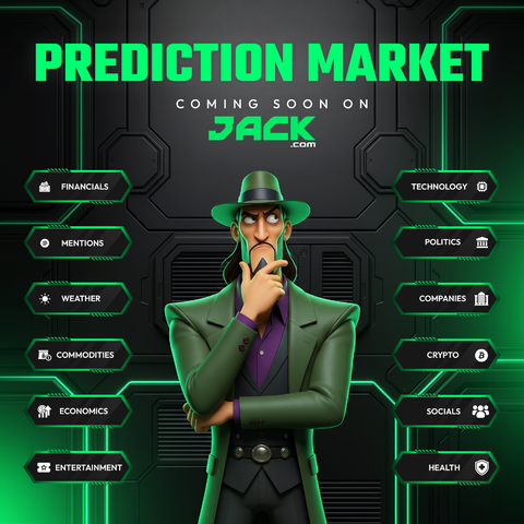 JackCasino's tweet photo. Trade on politics, news, sports, culture, &amp; tech.
Prediction Markets SOON on https://t.co/xqhndJzEW1 🚨

- Repost, like &amp; tag to win 100 FREE SPINS! https://t.co/Y8m1WE3Qdm