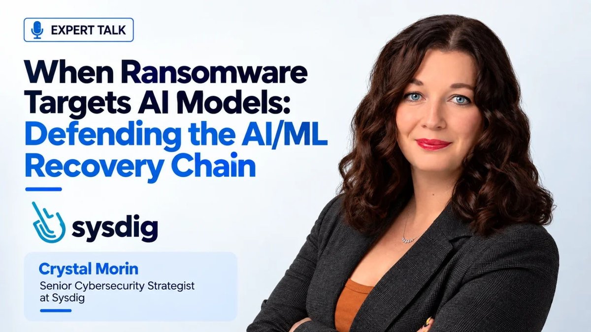 sysdig's tweet photo. Ransomware crews have always followed the money. Now that money is your AI models.

JADEPUFFER's latest evolution: ENCFORGE, a compiled binary targeting 180 AI-specific file types. Model weights. Vector indices. Training datasets.

Rebuilding costs up to $500K. Crystal Morin on what this means for defenders.

https://t.co/PcUZUcMxfN

#CloudSecurity #ThreatResearch #AIAgents #Ransomware