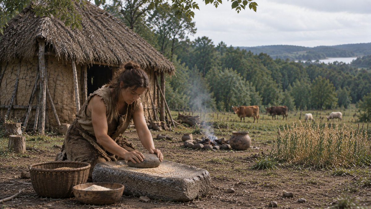 TravelinTable's tweet photo. #England, #4000BC: farming has entered the chat. 🌾

New people. New crops. Cattle, sheep, pottery and after 896,000 years of this series, WE FINALLY HAVE BREAD.

See how #NeolithicBritain changed everything.

New on #TimeTravelingTable → link in bio! https://t.co/e6iA8jcrLf