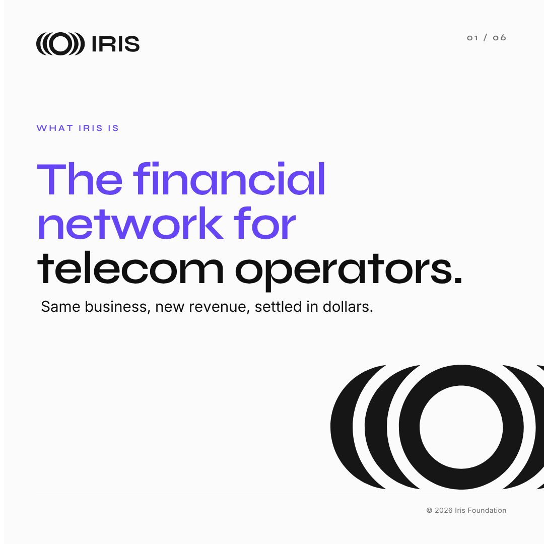 BuildOnIris's tweet photo. Iris is the financial network built for telecom operators.

The basic idea is simple: operators already own valuable infrastructure, customer relationships, billing, identity, and distribution.

Iris gives them new ways to earn from the network they built. https://t.co/ij9K4T8vJ2