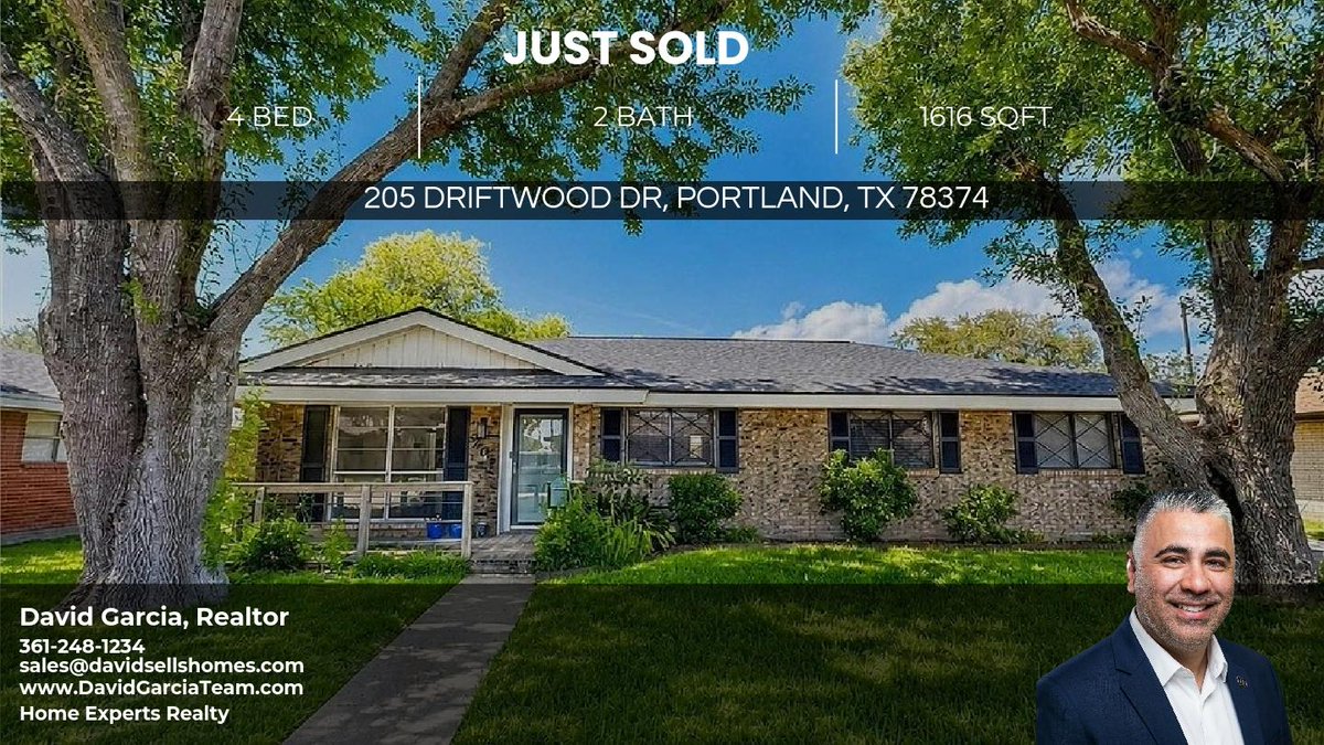 MrDavidGarcia's tweet photo. Sold 205 Driftwood Dr, Portland! 🏡 Congrats to our clients on this big win. Ready to buy or sell in Corpus Christi? Let’s connect! ✨ https://t.co/mFQX8S30uh