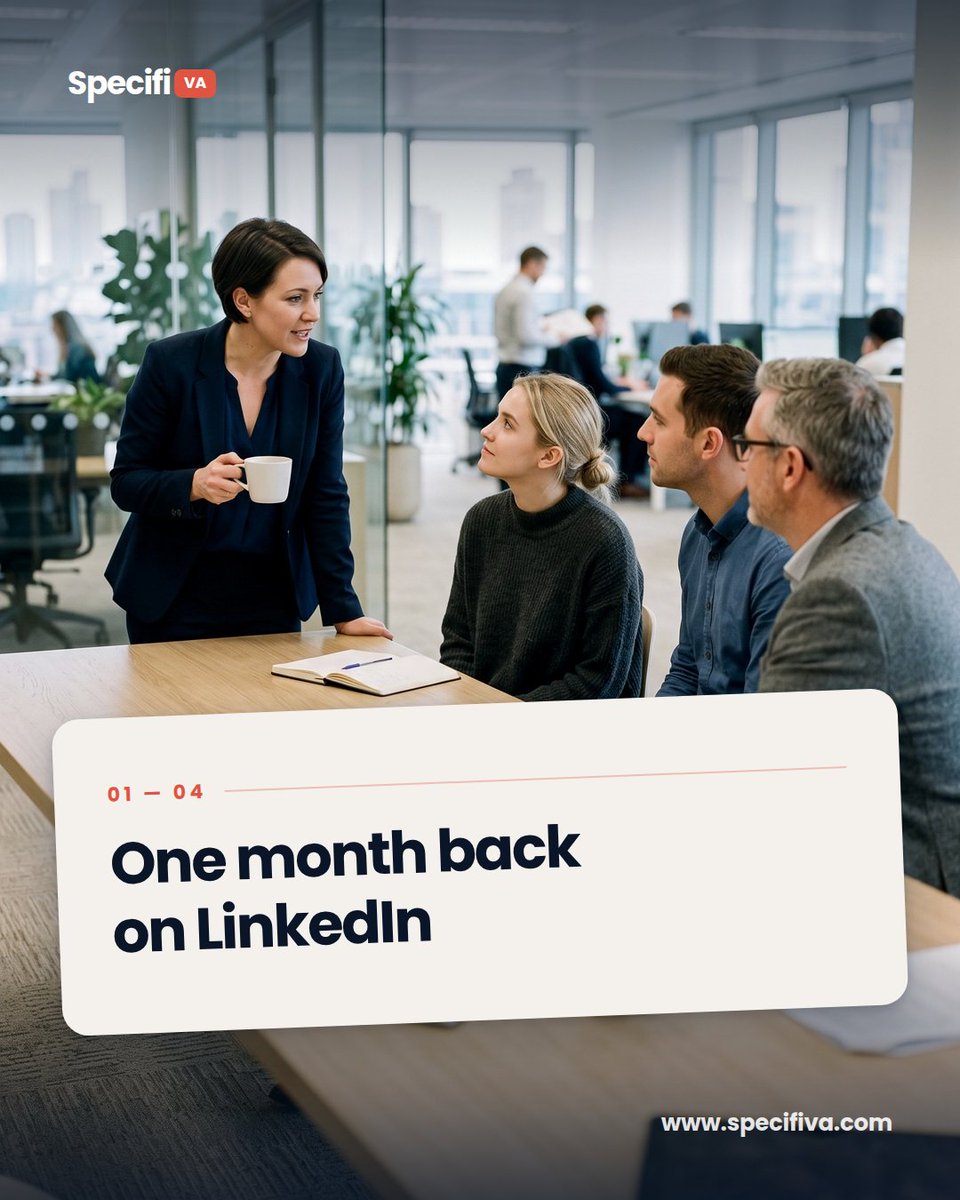 SpecifiVA's tweet photo. A month ago, we relaunched here after a quiet stretch. 
Since then: more conversations with founders than we've had in months, a handful of new associates embedded, and clients getting real hours back each week. 
Thank you for the warm welcome back —more to come!
#SpecifiVA https://t.co/fI3U9AZQnK