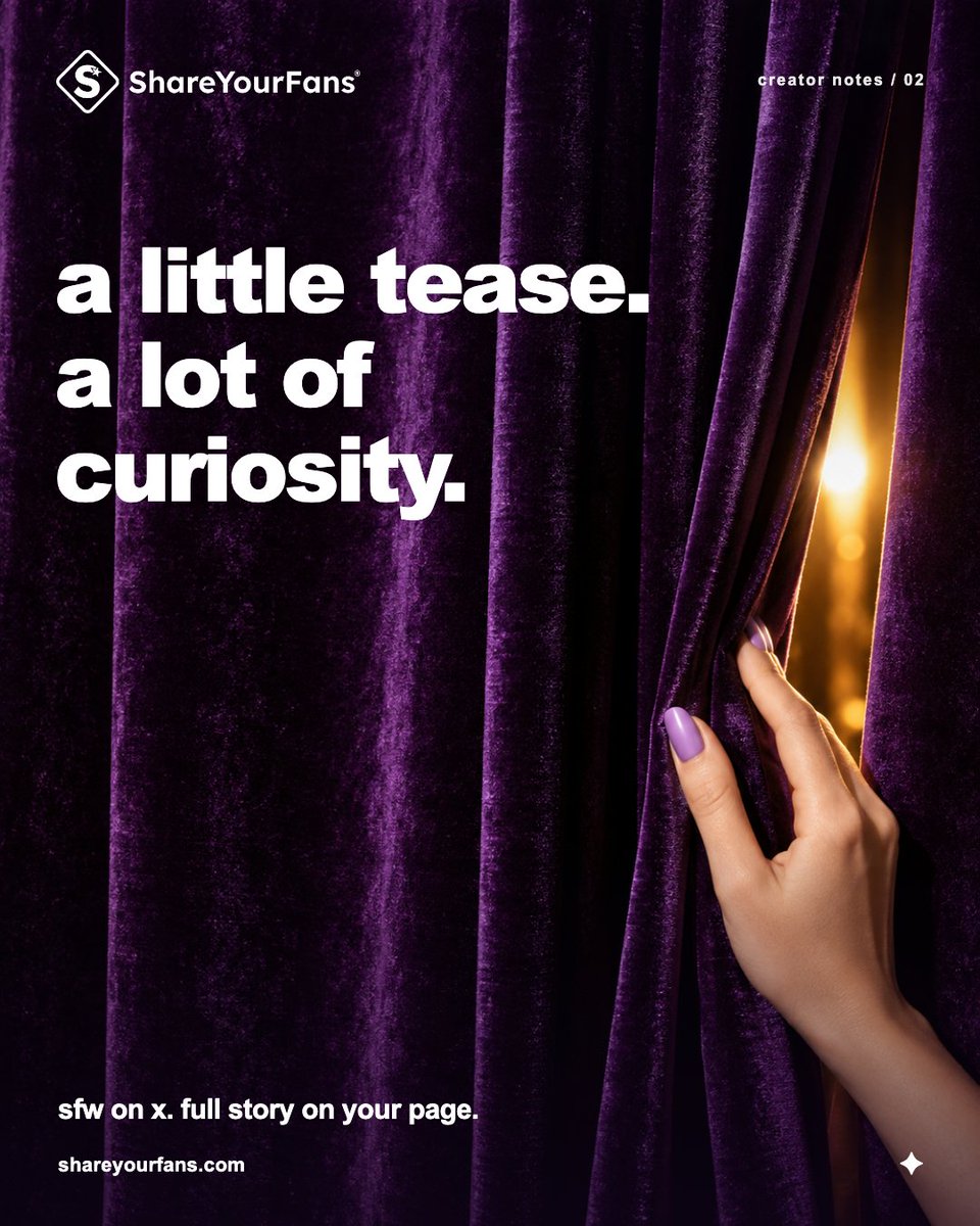 ShareYourFans's tweet photo. post the sfw teaser on x, keep the full story on your page. curiosity does the selling. ✨ https://t.co/4dspBiubxr