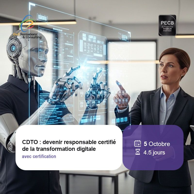 Formations_oo2's tweet photo. ✅ Pilotez la mutation numérique de votre organisation avec la certification CDTO. Réservez votre place pour la session du 5 octobre 👉https://t.co/44SvPRnKQm
📧 contact@oo2.fr
🌐 https://t.co/FjzGwqqevx
#Oo2 #CDTO #DigitalTransformation #ChiefDigitalOfficer #LeadershipDigital https://t.co/GyCernEBOZ