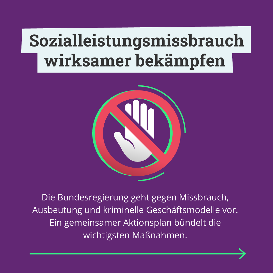 BMAS_Bund's tweet photo. 🚫 Ein Job, der nur auf dem Papier existiert und dafür Sozialleistungen beziehen? Solche Schlupflöcher wollen wir schließen. Mit einem Aktionsplan gehen wir gegen Sozialleistungsmissbrauch vor: mit besserem Datenaustausch, klareren Regeln und mehr Möglichkeiten für Behörden. https://t.co/O0q2dwyQUy