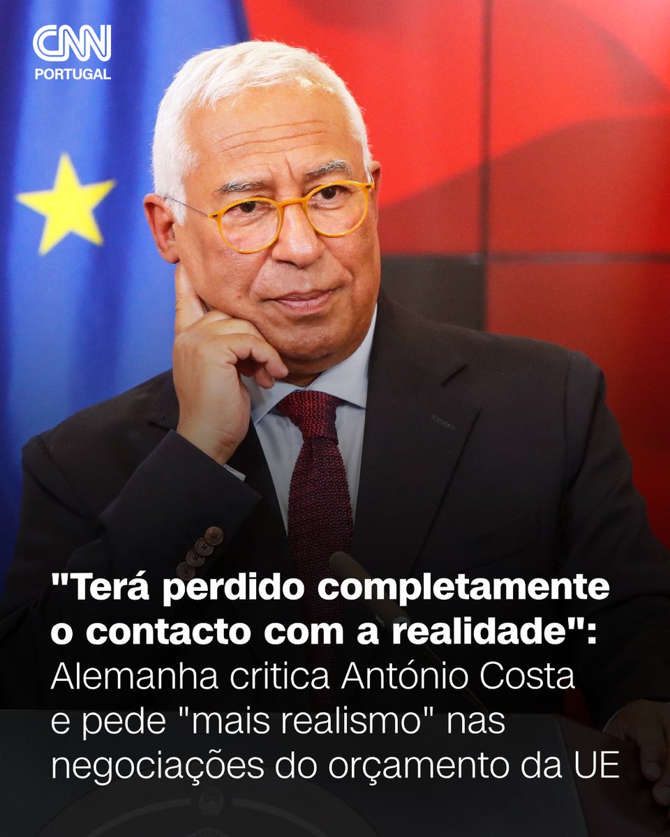cnnportugal's tweet photo. O ministro alemão Gunther Krichbaum considerou “pouco útil” a recente entrevista do presidente do Conselho Europeu e pediu “mais realismo” nas discussões sobre o próximo orçamento comunitário.

“É de questionar se o Sr. Costa já terá perdido completamente o contacto com a realidade”, afirmou o governante.

António Costa defende a criação de novos impostos europeus para evitar cortes significativos no orçamento da UE. A posição é contestada pela Alemanha e por outros países do Norte da Europa, que defendem uma redução do montante global disponível.

✍️Tiago Ferreira Resende

#AntónioCosta #UniãoEuropeia #UE #OrçamentoEuropeu #Alemanha