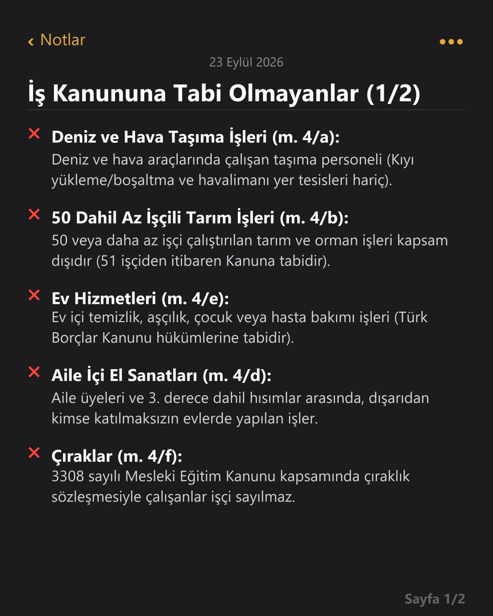 hmgstips's tweet photo. iş kanununa tabi olmayanlar https://t.co/uEqlUjziWi