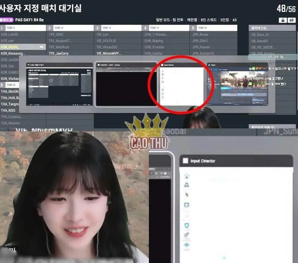 tbuiJr's tweet photo. The entire Korean community allowed itself to be led by the nose by a girl who was actually watching the tournament stream and using banned software. It is truly pathetic, considering what they call "national pride." 🙂 #soopiout 
#PUBG #PCSCharityShowdown #Esports
#PUBGEsports #EsportsNews