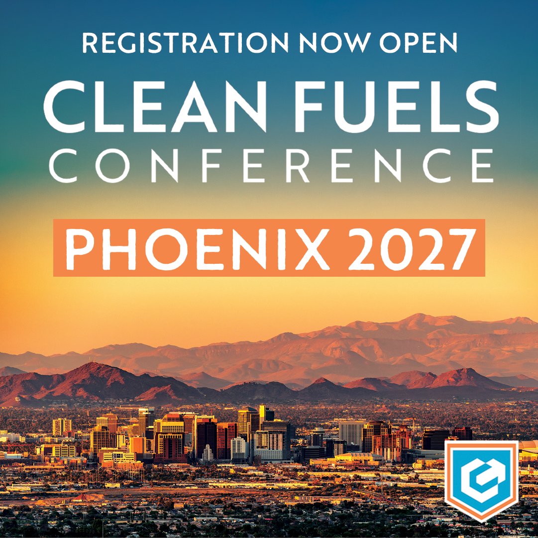 CleanFuelsAA's tweet photo. Four days of expert sessions, exhibits and showcases await at the 2027 Clean Fuels Conference in Phoenix, Arizona!

This year’s agenda is built to spark collaboration and equip industry leaders with insights and connections to grow in a changing energy landscape. Mark your calendars for Feb. 1-4 — you won’t want to miss it.

Mainstage sessions include:

➡️ The RVO-Lution: A New Era for Clean Fuels
➡️ Feeding the Machine: Feedstock Rises to Meet the Moment
➡️ Talk of the Nation: How State Policy Can Drive the Next Big Wins 
➡️ Running Like a Deere…on B30
➡️ Welcome Aboard: Charting a Course for Domestic SAF

See the full agenda and register today at https://t.co/AAls8VJnNm.

#CleanFuels27
