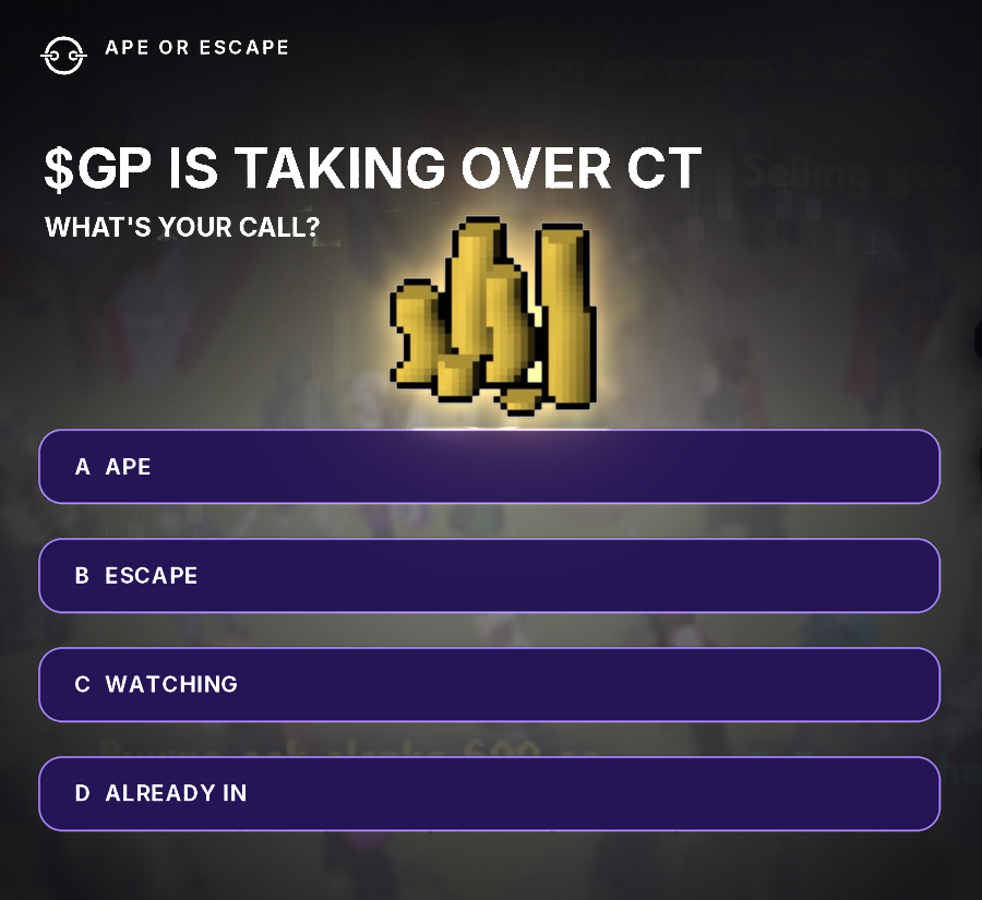 escape_hub's tweet photo. $GP IS TAKING OVER CT!  

What’s your call? Let us know below 👀 https://t.co/K12QhSnDhx