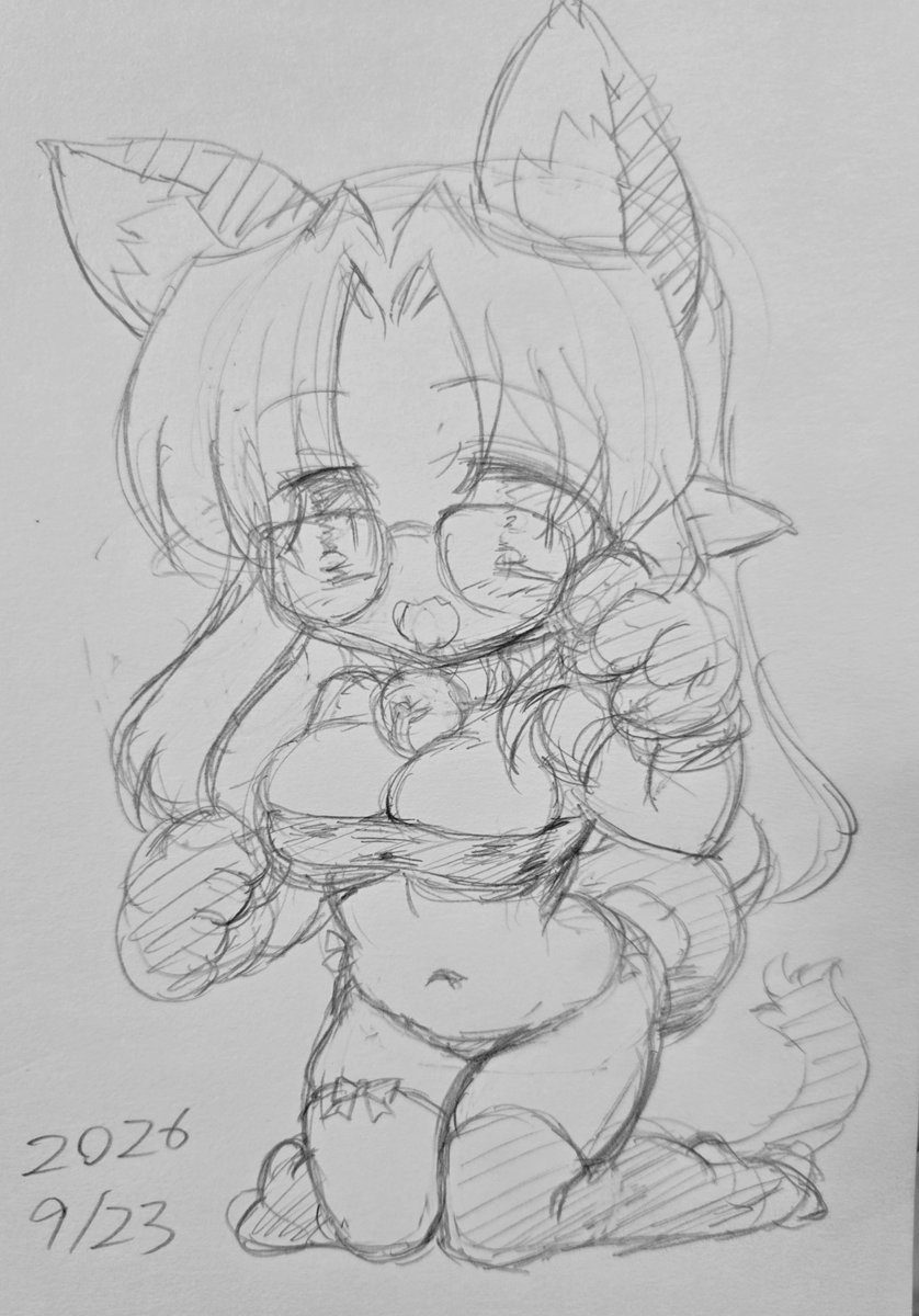 nire7th's tweet photo. 猫っぽい絵がねえなーと思ったので
仕事中に仕事せず描いてた https://t.co/YJWuUg2835