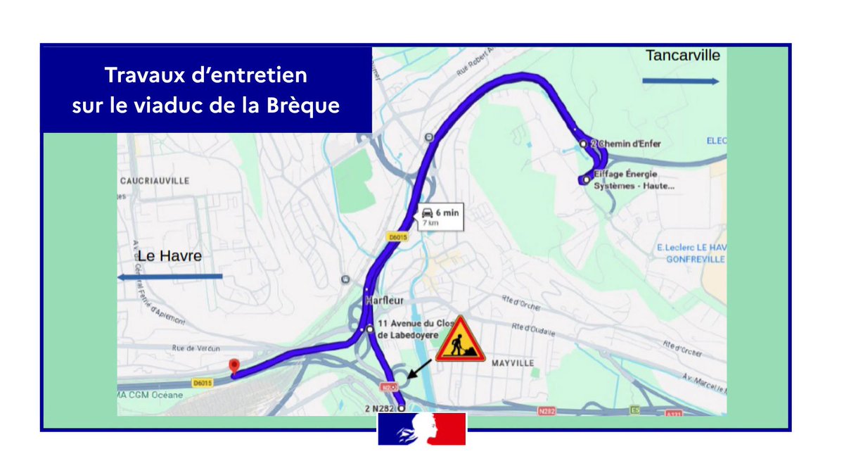 Image de Préfet de Normandie et de la Seine-Maritime - 🚧 RN282 - Travaux d’entretien sur le viaduc de la Brèque

📍 Gonfreville-l’Orcher (76)
📅 Du mercre