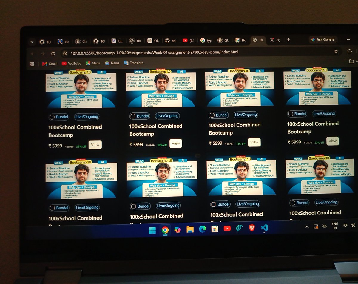 shivankit7557's tweet photo. Day 4 – 100xDevs Journey.

✅Rebuilt the 100xDevs clone
📝Revised Bootcamp 1.0 notes &amp; assignment (JS Basics – Arrays &amp; Objects + basic DSA questions)

Visit previous post for Github and Notes link.
.Drop a like if you’re also grinding daily!
#100daysofcode #100xdev https://t.co/z5pYiQgusj