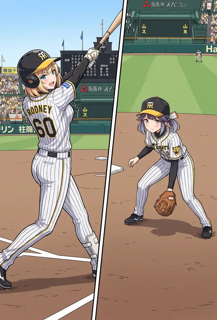 kashitenm's tweet photo. 艦隊これくしょんノ艦娘達をプロ野球選手化にしてみました(^^)
#阪神タイガース 
#北海道日本ハムファイターズ 
#艦これ https://t.co/eBBxYViN0a
